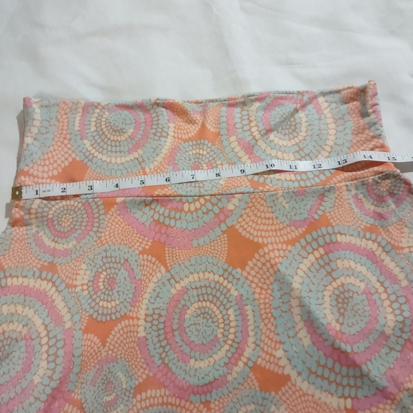 LuLaRoe Azure Skirt (or top) Large - color orange,pink,blue and yellow. - Picture 3 of 5